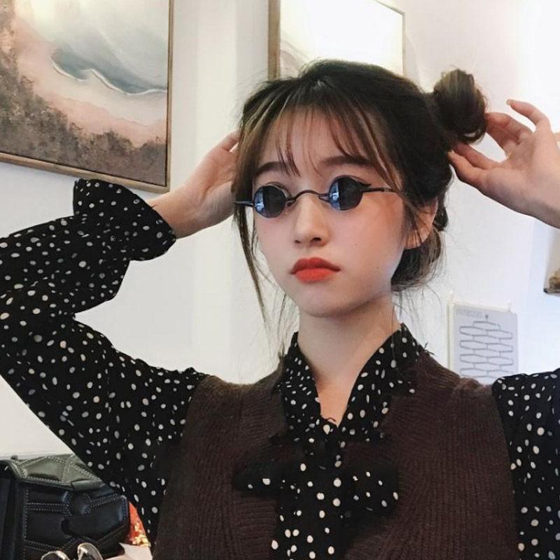 Round Punk Sunglasses With Extra Small Frames Funny Hip Hop Mini Glasses Party And Dance Accessories Women'S Trendy Streetwear