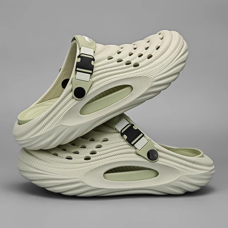 

Унисекс летние тапочки мужские сабо на платформе женские пляжные сандалии для отдыха на открытом воздухе повседневная нескользящая обувь мужские сандалии 40-41