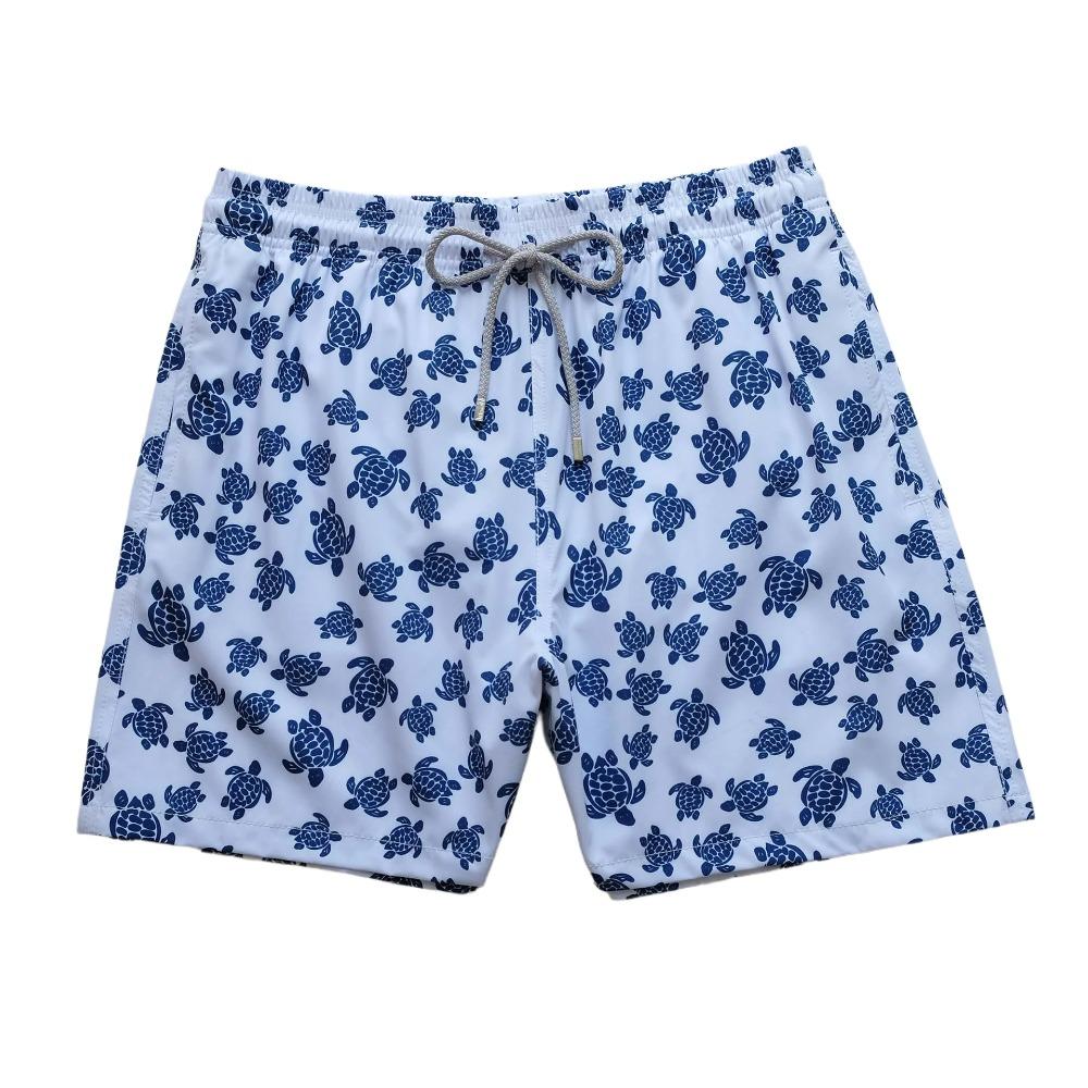 Costume da Bagno da Uomo Brand Tartaruga Shorts da Nuoto Estivi Asciugatura Rapida Pantaloncini da Spiaggia Con Tasche Laterali e Fodera in Rete Costumi da Bagno