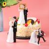 Romantic Elegant Party Supplies Wedding Decoration Birthday Anniversary Synthetic Resin Bride&Groom Couple Cake Topper
