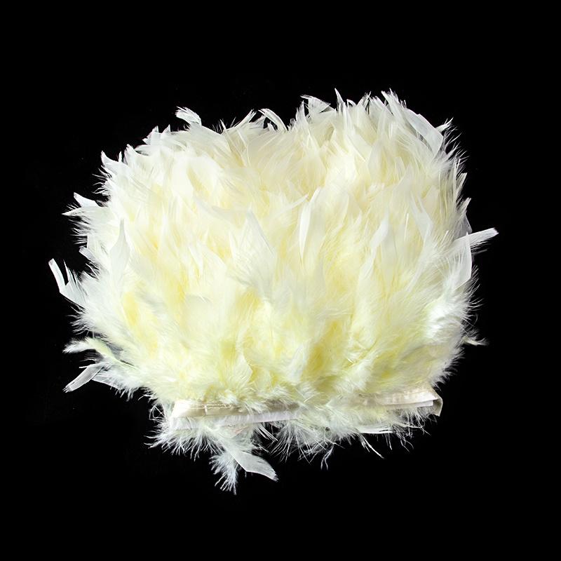 1Yards Dyed Turkey Feathers Trim Crafts Ribbon 10-15Cm White Feather Fringe For Wedding Dress Decor Sewing Accessories Plumas
