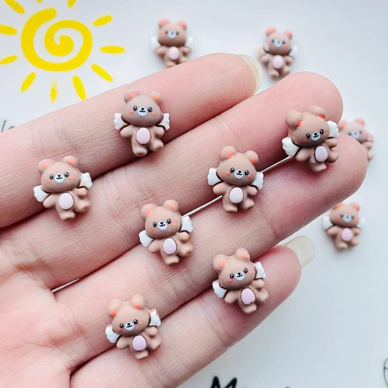 

30 Pcs Latest Lovely Small Kawaii Animation Little Grizzly Bear Resin Scrapbook Diy Jewellery Hairpin Accessories Decorate Craft A99