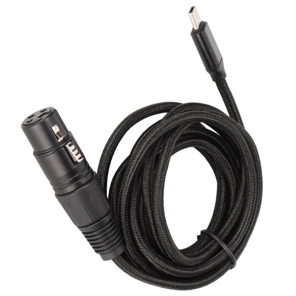 Plug and Play Type C Microphone Audio Cable Low Noise USB Mic Recording Cable  XLR Microphone