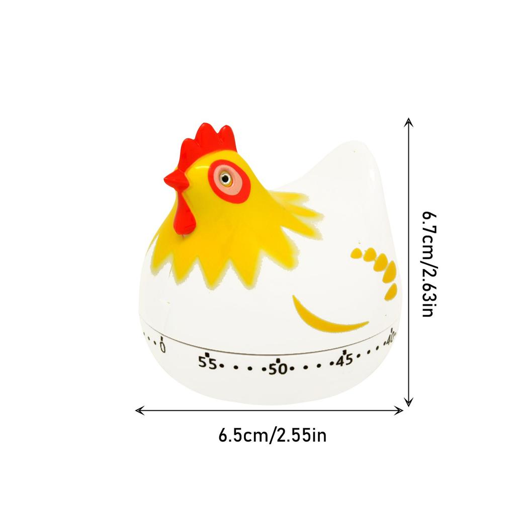 55 Minutes Novelty Kitchen Timer Cute Chicken Pattern Mechanical Rotating Alarm For Cooking Baking Countdown Clock