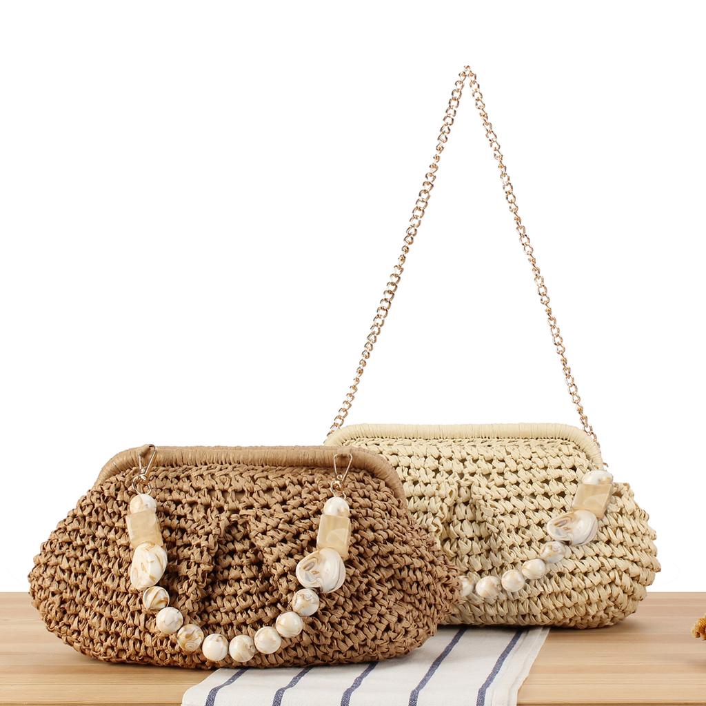 Neue Pastell-Webtasche für Damen, Bonbonfarbene Geometrische Geflochtene Tragetasche, Vielseitige Umhängetasche für den täglichen Freizeitgebrauch & Strandurlaub, Nischendesign