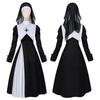 Zwart-Wit Contrast Non Lange Jurk, Halloween Pasen Podium Cosplay Performance Kostuum