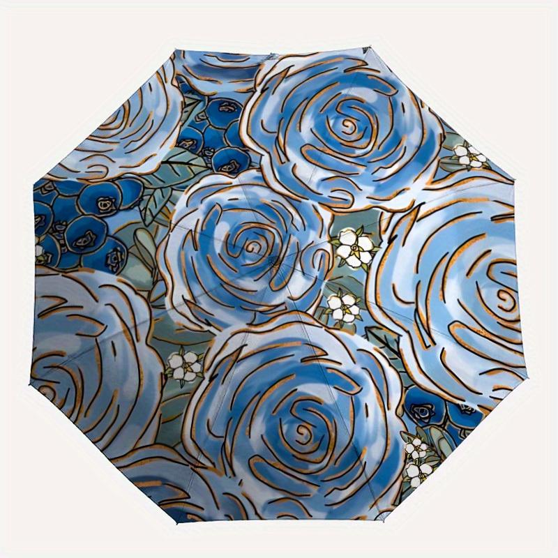 

1pc Roses Automatic Opening/closing Umbrella with Auto Open/Close, Perfect Gift for Friends, Durable Plastic Handle yy250801138