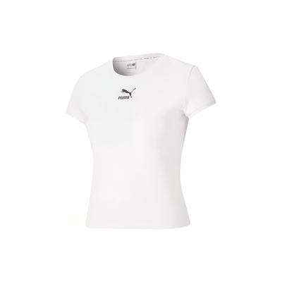 Clássicos Respirável Casual Esportivo Gola Careca Manga Curta Camiseta Feminina Tops Branco 532562-02