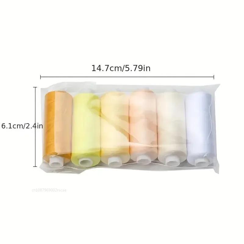 6 Rolls/Set Sewing Thread Polyester 402 Sewing Thread Roll Machine Hand Embroidery Each Spool for Home Sewing Kit