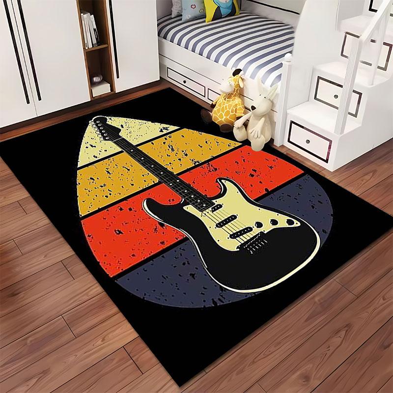Retro Electric Guitar Design suitable as a non-slip mat for the living room or bedroom sofa