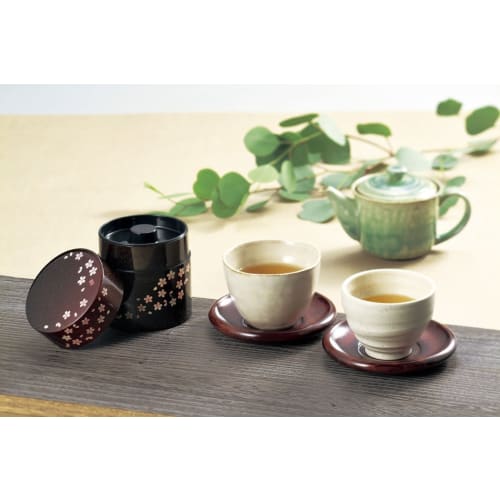 Tatsumiya Tea Caddy, Akane Sakura, Red, Size: Approx. 8.7 H9 56753