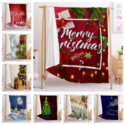 Flannel Blanket Christmas Day Blanket European And American Blanket Digital Printing Universal In All Seasons