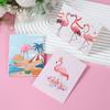 12pcs Hawaiian Party Gift Card Flamingo Palm Leaves Postcard Greeting Card Tropical Hawaii Summer Beach Pool Party Decorations