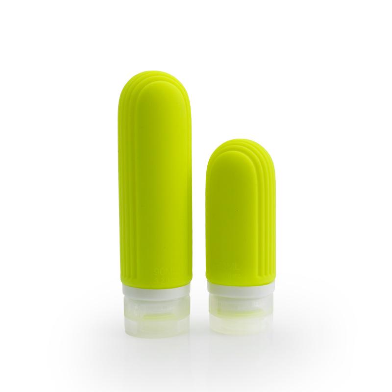 

Travel-Friendly Refillable Silicone Lotion Bottle with Vertical Stripe Texture