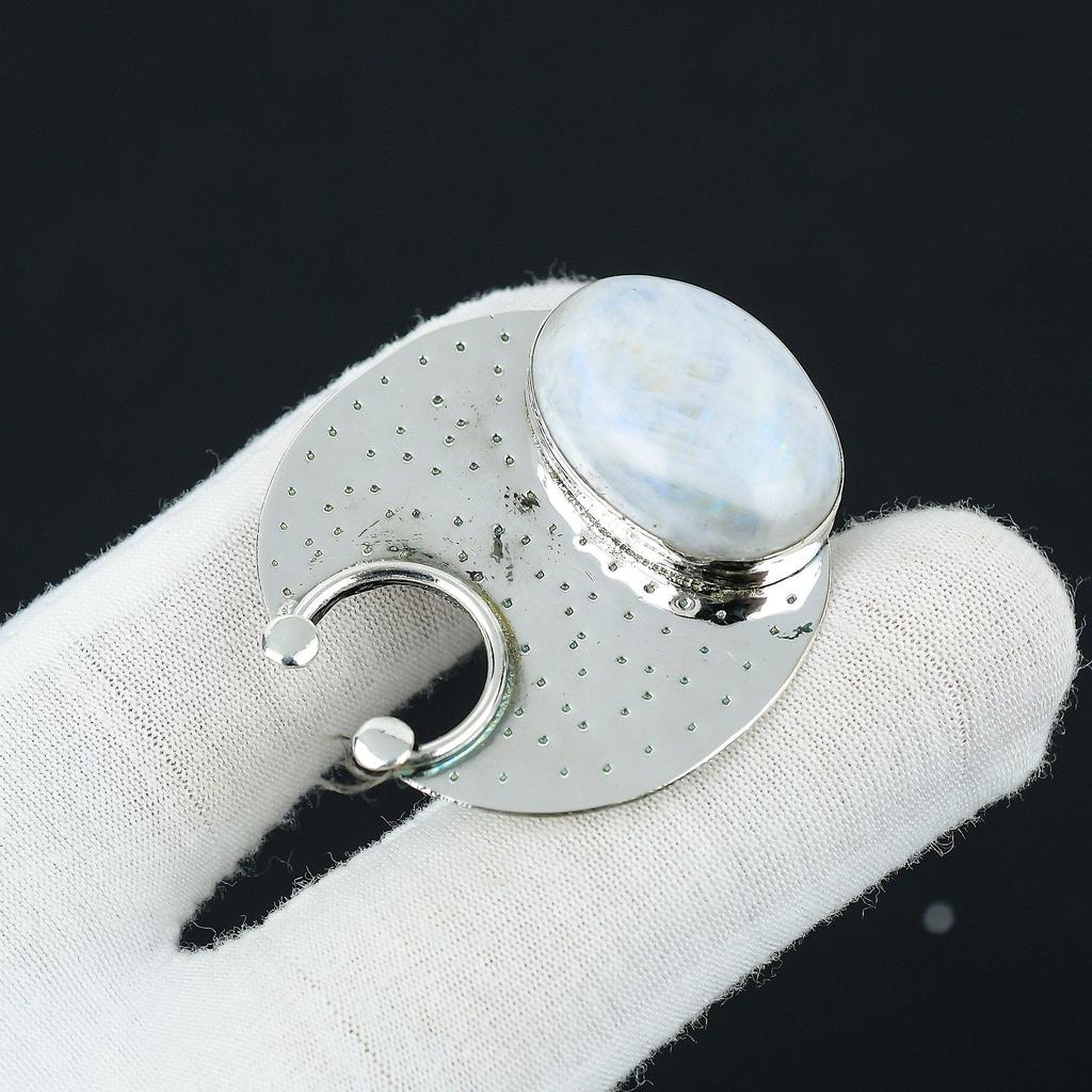 Rainbow Moonstone Gemstone Handmade Pendant, 925 Sterling Silver Pendant, Natural Moonstone Silver Pendant, Moonstone Jewelry For Gift