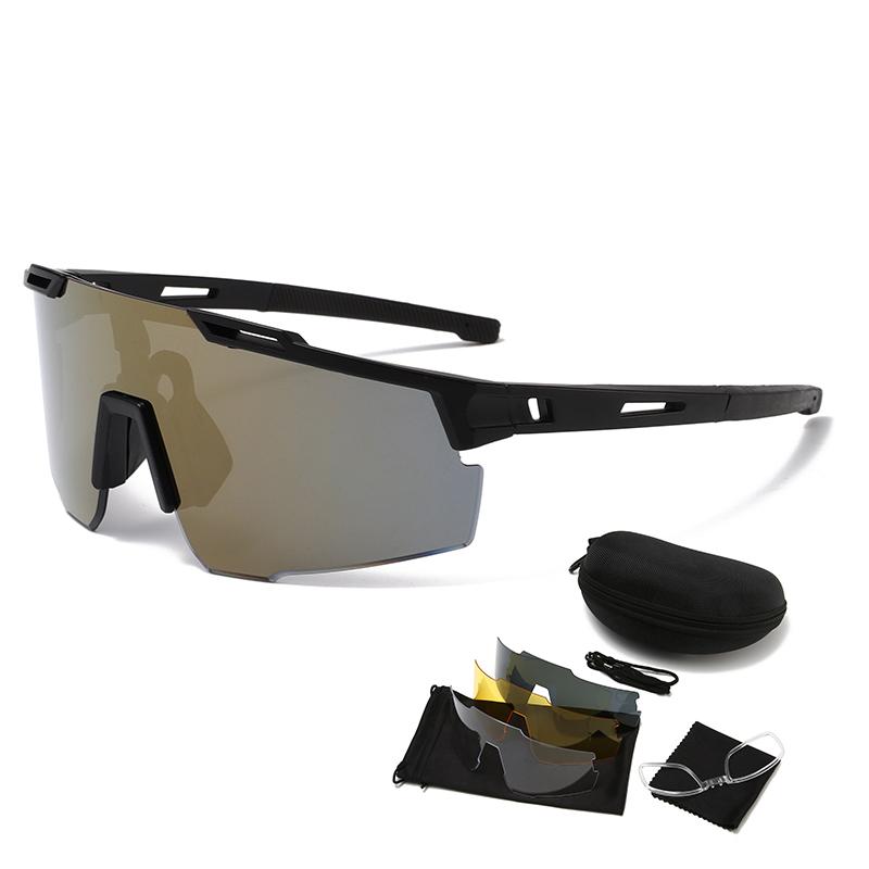 ATM1 PC Lens Sports Sunglasses Kit – UV400 Cycling Glasses with 3 Interchangeable Lenses, Protective Case and Accessories