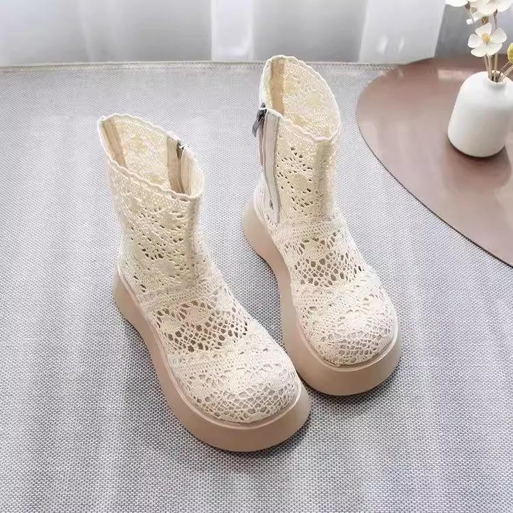 

2025 новые летние ботинки Мартин женские крутые ботинки полые тонкие сетчатые ботинки британские ретро короткие ботинки сандалии с отверстиями 40