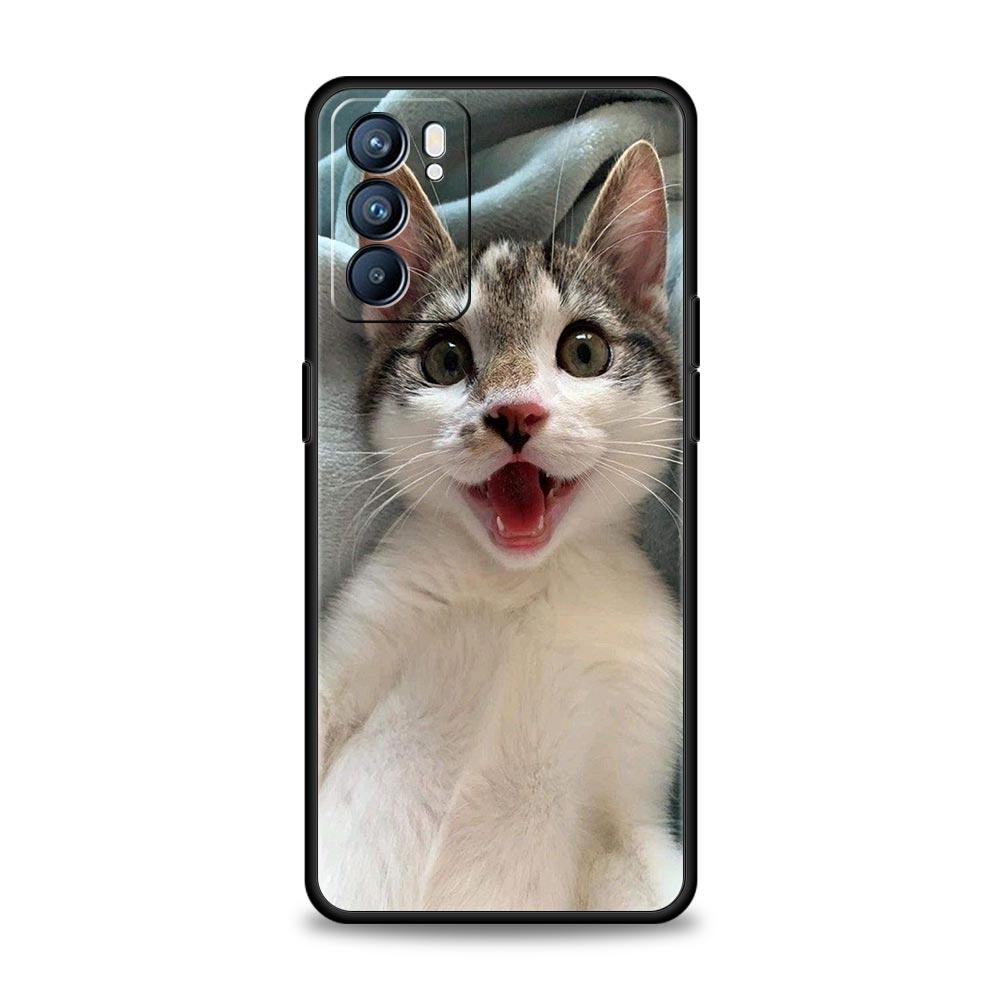 Phone Case For Oppo Reno13 Reno12 Reno11 F Reno10 Pro A54 A53 A95 A76 A74 A57 A98 A80 A79 5G A78 4G Cover Kawaii Love Cat