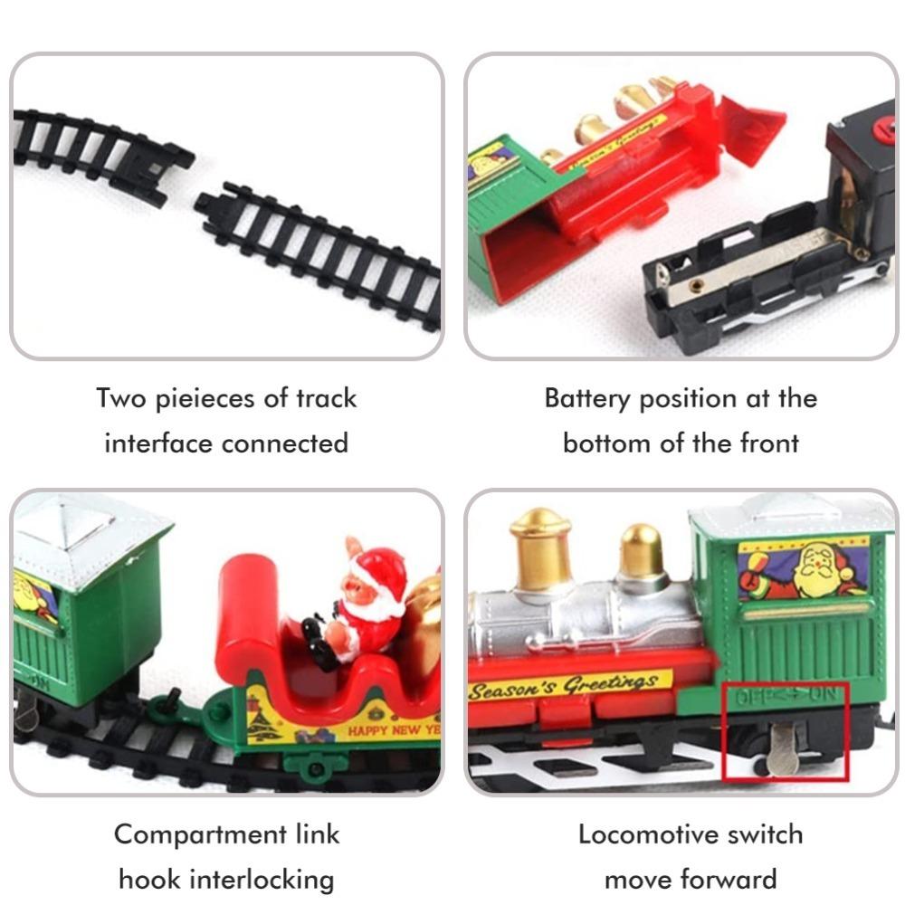 ABS Electric Train Set Battery Powered Electric Rail Cart New Railway Car Toy  Xmas Gifts