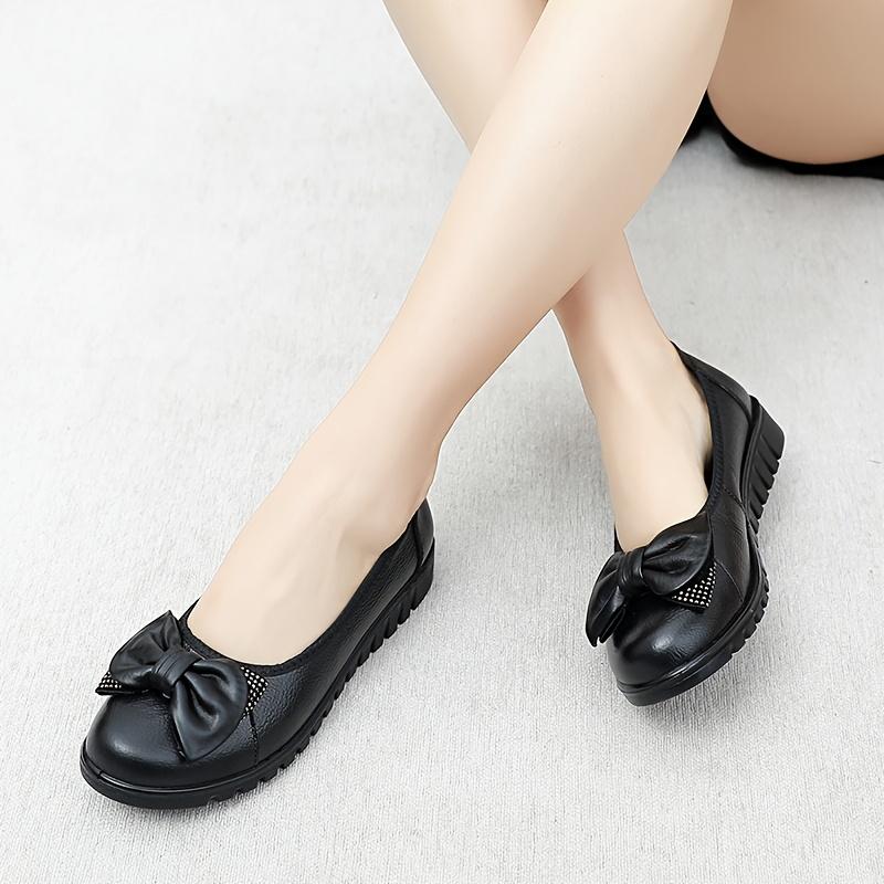 2025 Spring/Autumn Middle-Aged and Elderly Mother Shoes Genuine Leather Soft Sole Women's Leather Shoes Comfortable and Slip-Resistant