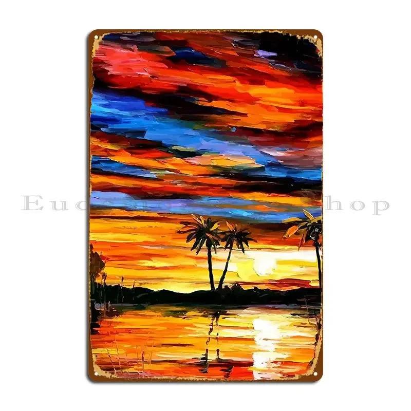 Leonid Afremov Landscape Metal Sign Garage Classic Create Personalized Cinema Tin Sign Poster 20x30cm(7.8x11.8inch)