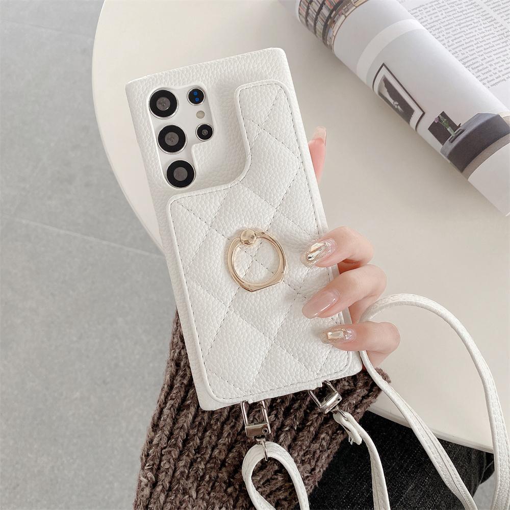 Crossbody Handyhülle für Samsung Galaxy S23 FE S24 Ultra S22 S21 Plus M54 A55 A15 A25 A35 A14 A24 A34 Geldbörse Kartenhalter Ring