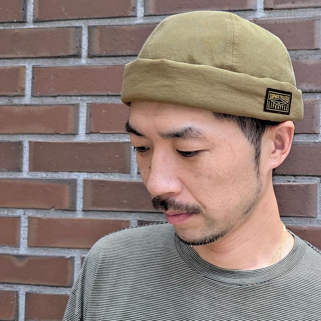 Basic Enchi Black Tag Fisherman Cap Roll Cap Fisherman Cap Hand Washable Tag Name Cap Brimless Cap Hat Antibacterial Deodorizing One Size Fits All