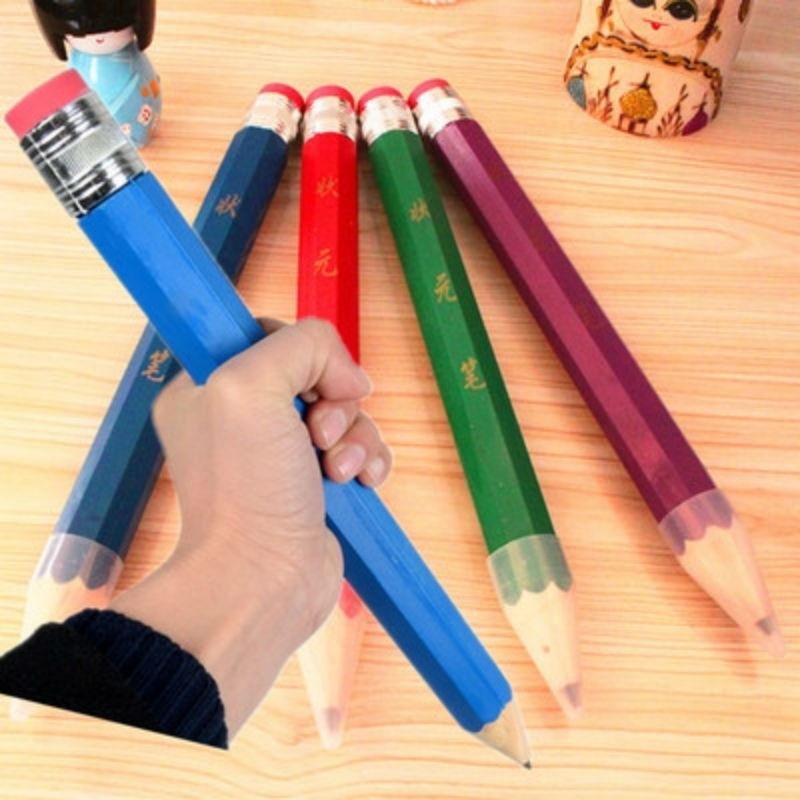 1pcs Graphite Lead Core Black Big Pencil Wood Pencil Brush Personality Giant Pencil Carpenter Pencil Stationery Pen for School
