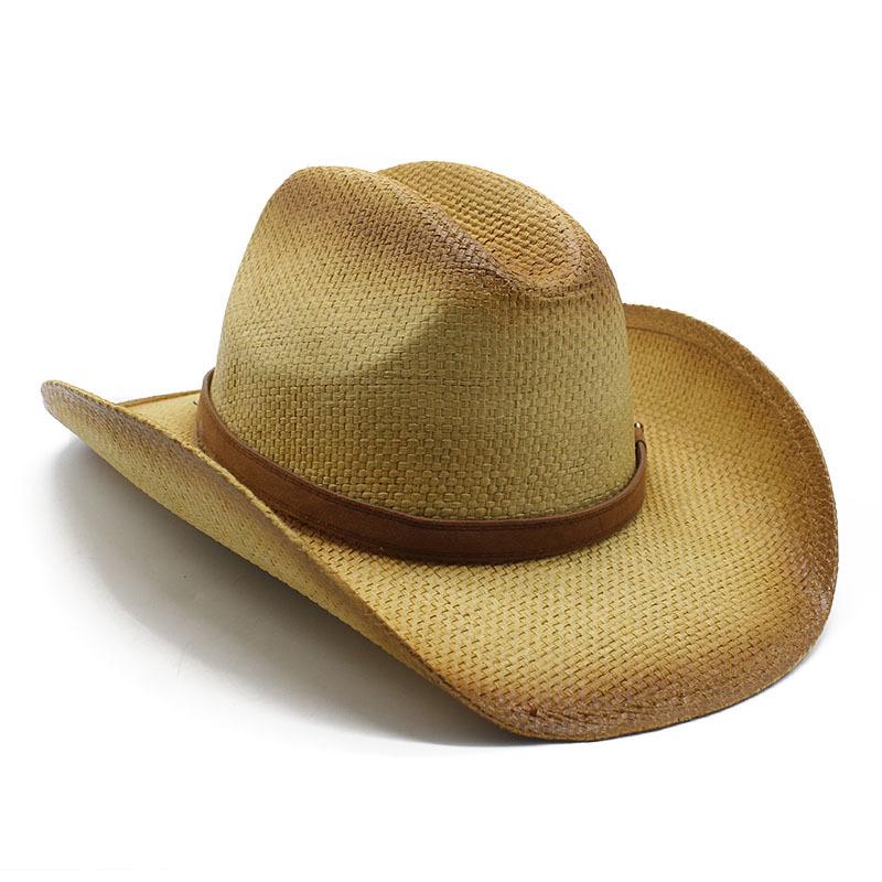 Straw Hat Men'S Sunshade Denim Big Brim Sunshade Seaside Vacation Cowboy Hat Top Hat Hat
