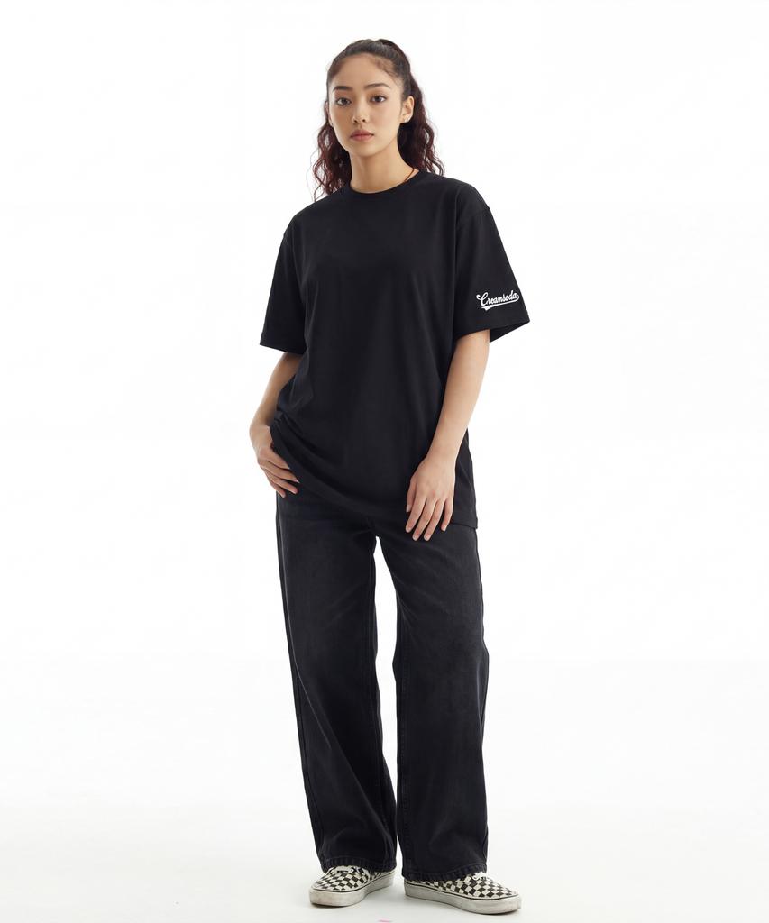 CREAM SODA LAB Sleeve Small Logo Authentic Short Sleeve T-Shirt Black