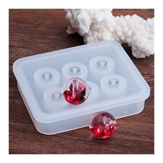 Silicone Mold Sphere Round Earring Ball Perforated 3D Square Ball Set of 4 Hole Epoxy Resin UV Resin Mold DIY Mold Handmade Bead Mold Cutting Mold