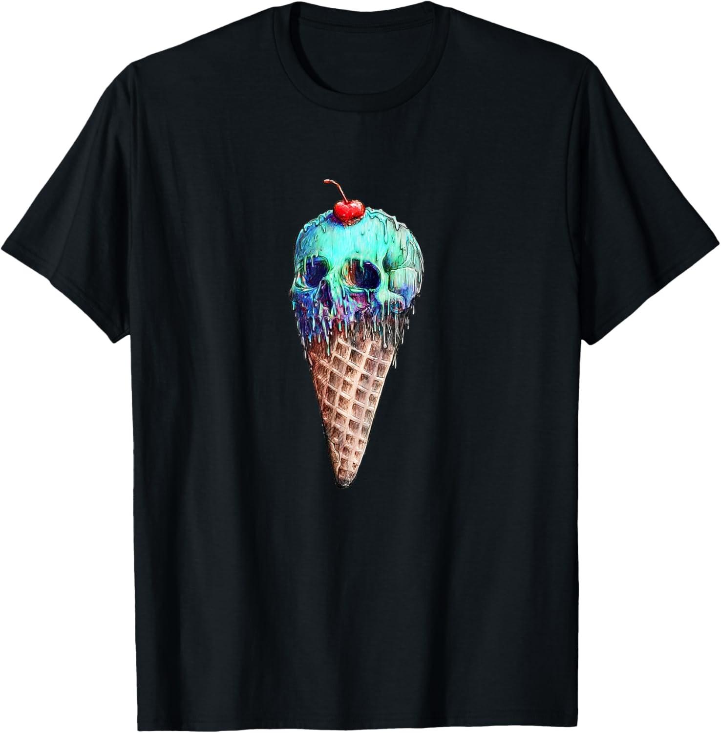 Ice Cream Skull T-Shirt Size S to 5XL S разноцветный