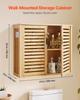 Bathroom Wall Cabinet, 2 Doors and Adjustable Shelf with 3 Height Levels, Over the Toilet Storage Medicine Cabinet Wall Mounted, Hanging Organizer
