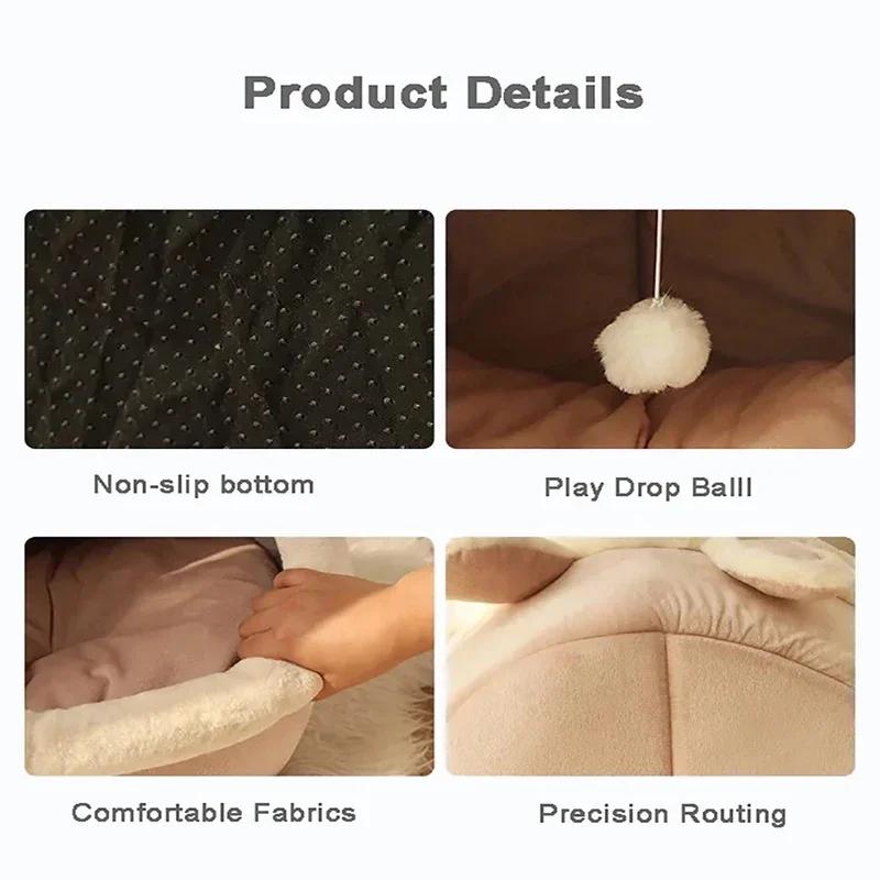 Cat Home Winter Sleeping Bag Cat House and Furniture Mat Basket Things for Cats Kittens Soft Bed Pets Bed Indoor Cat Accessorie