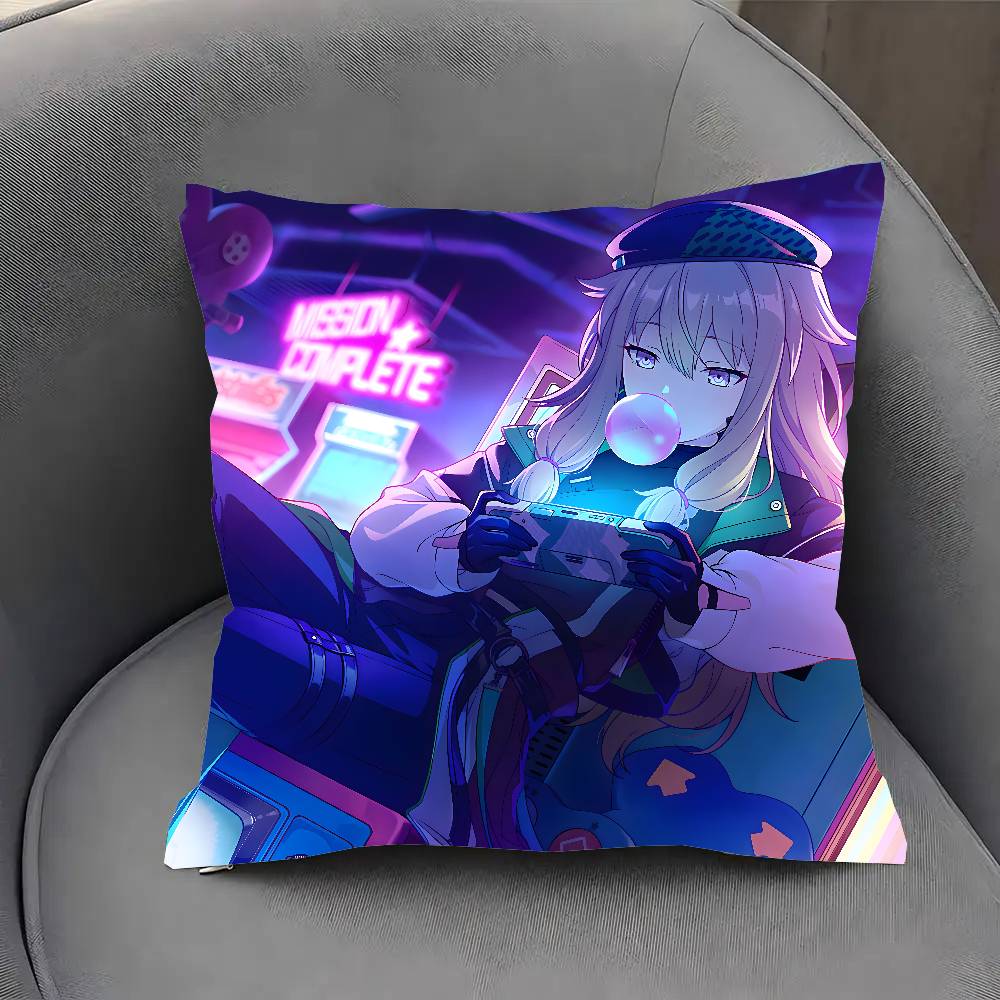 Anime Kusanagi Nene P-Project Kuddfodral Mode Fyrkantigt Kuddfodral Sovrum Soffrum Ins Dekoration Fritid