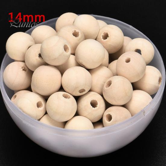 100Pcs 6/8/10/12/14mm Wooden Loose Beads for DIY Jewelry Earring Bracelet Craft