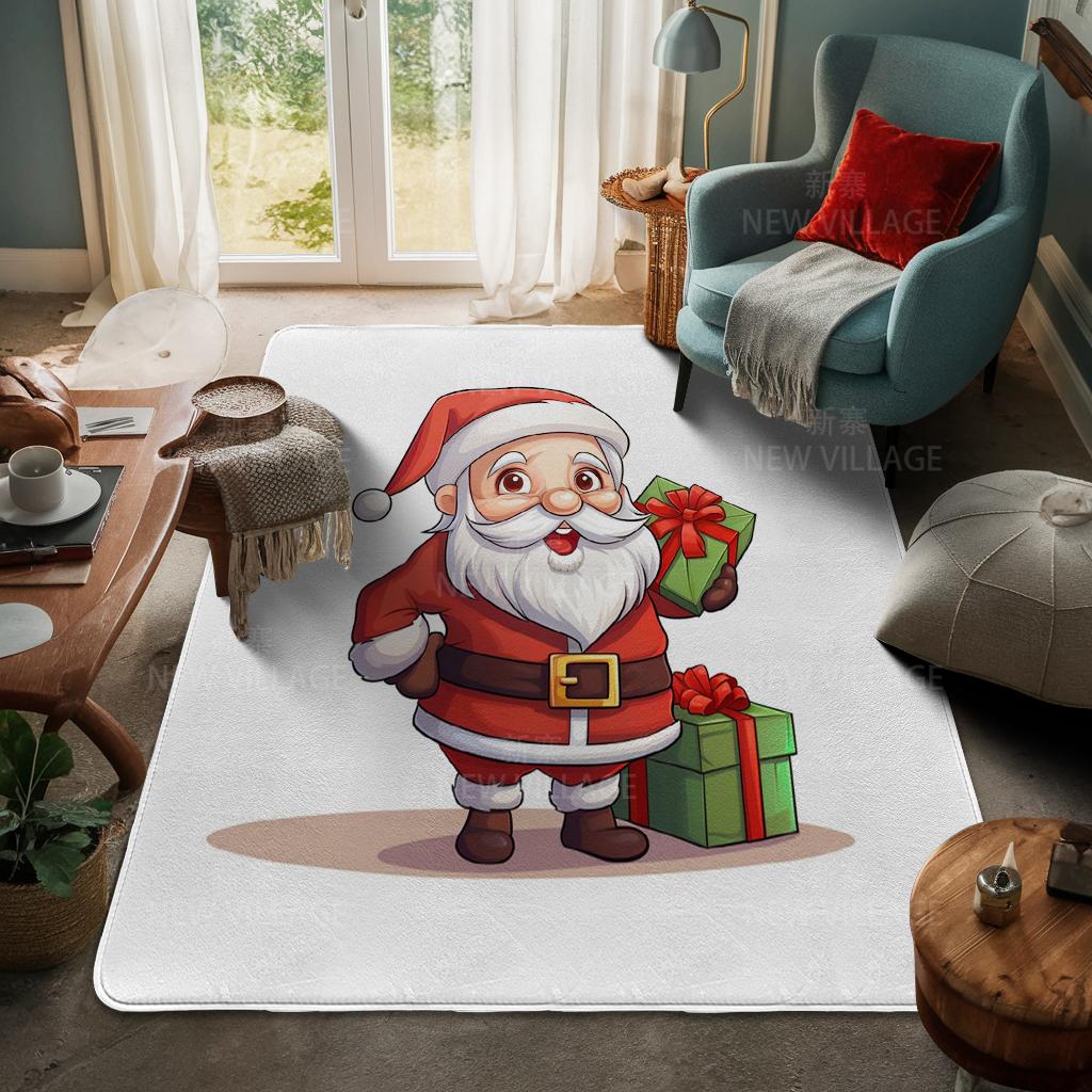 House Entrance Carpet Home Door Mat Living Room Bath Foot Bathroom Non-slip Water Absorption Rugs Bath Merry Christmas Winter