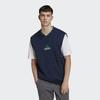 adidas Solid Color V-Neck Sleeveless Vest Men Tops Blue HG8092