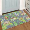 Cartoon City Road Pattern Flannel Mat Suitable for Bedrooms Living Rooms Study Rooms Kitchens Pet Friendly Home Decor Carpets