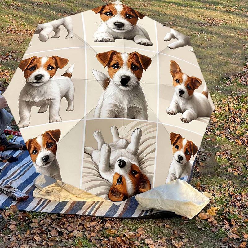 1PC Jack Russell Terrier Umbrella-8-Rib Reinforced Portable Folding Travel Suitable for All Seasons Outdoor Daily Use -J0396