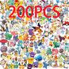 50/100/200Pcs Pokemon Anime Stickers Pikachu Kawaii Sticker Laptop Suitcase Skateboard Guitar Phone Cartoon Kid Gift Toys