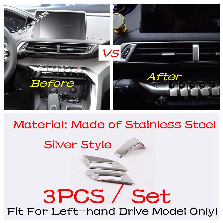 Seat Adjust Panel / Head Lamp Light / Glove Box Sequin / Window Lift Cover Trim Accessories For Peugeot 3008 5008 GT 2017 -