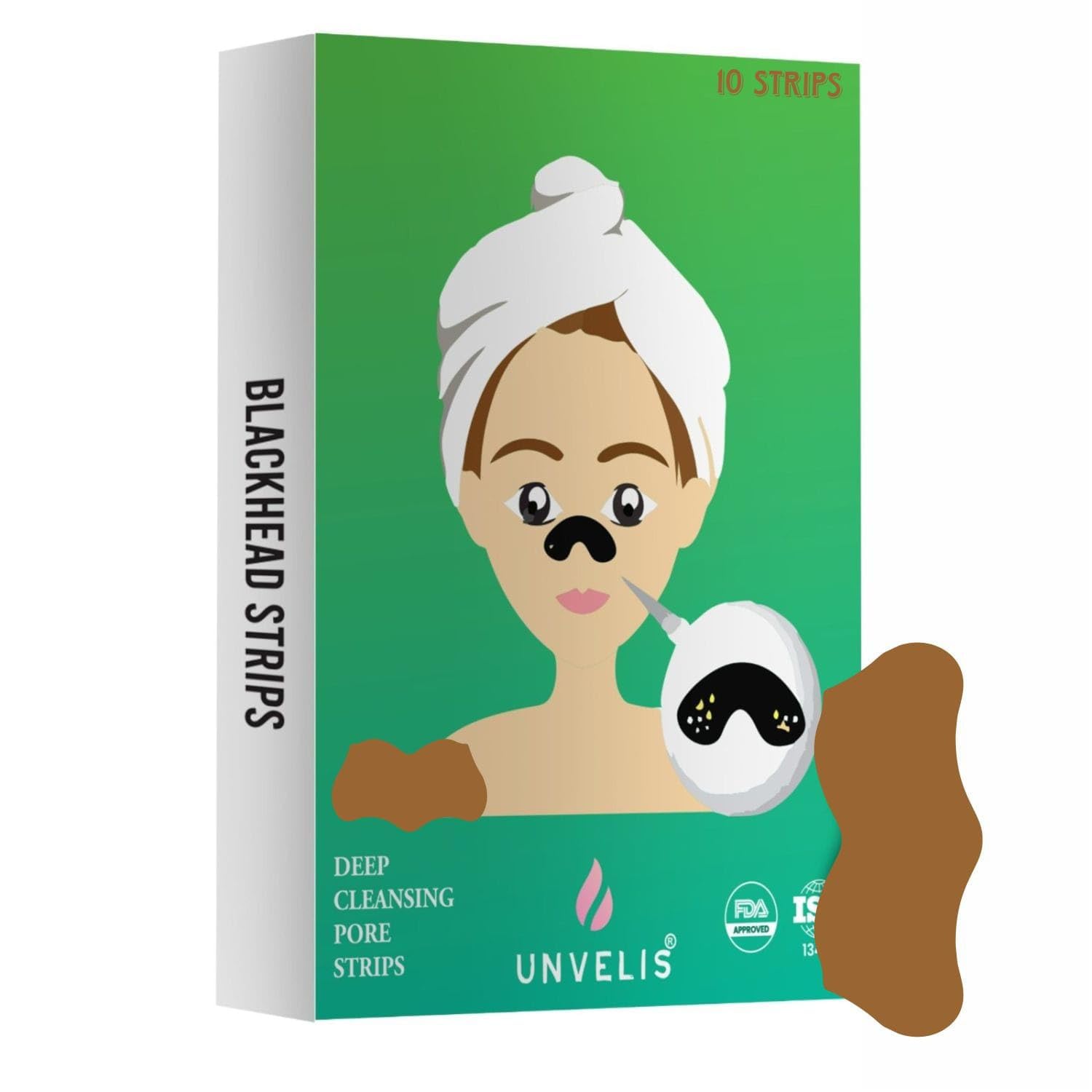 Unvelis Nose Pore Strips For Pore Cleansing | Deep Cleansing Nose Strips For Instant And Painless Blackheads Removal || 10 PCS (Coffee)