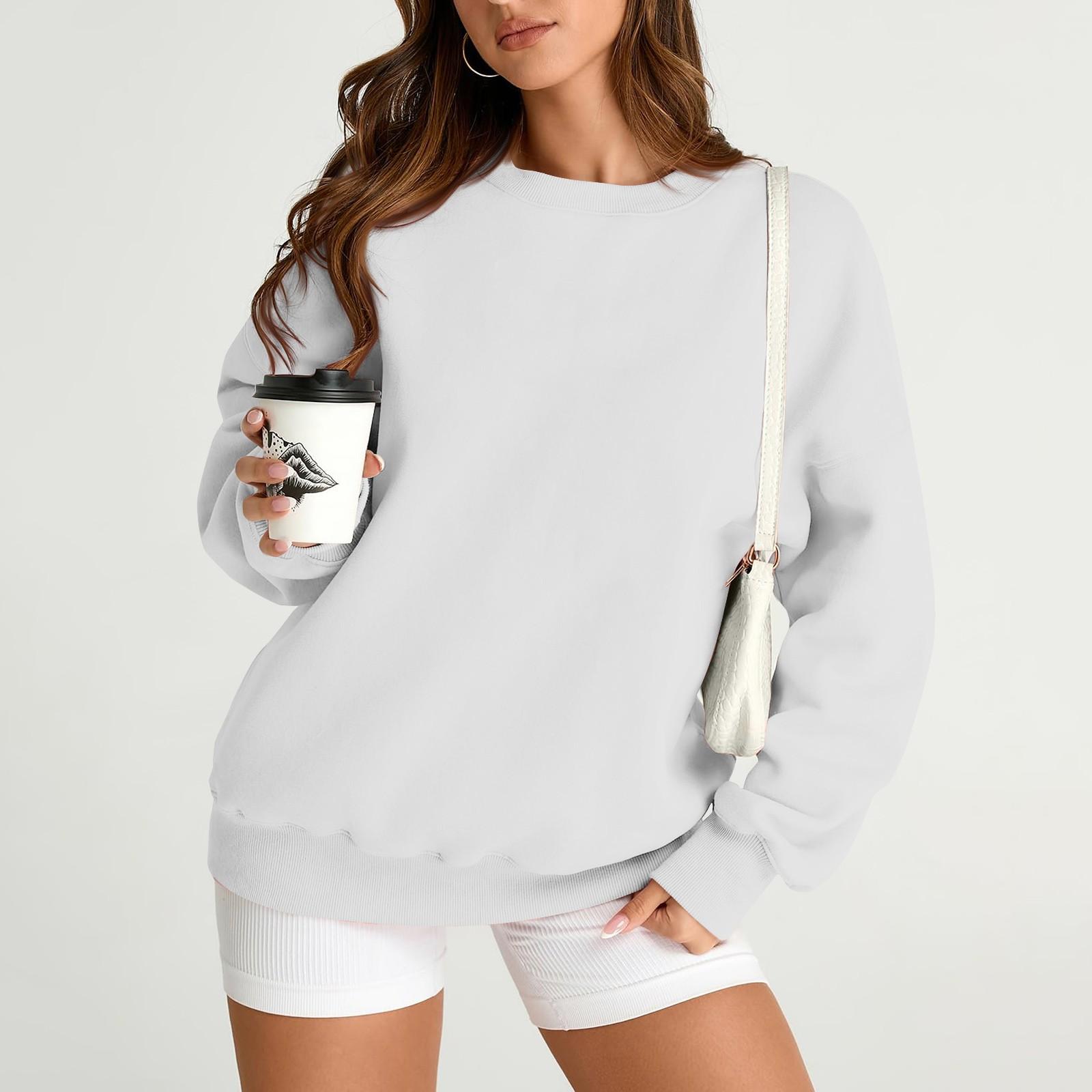 

Женская мода, женская легкая толстовка с длинным рукавом, свитшот в стиле колледжа с узором XL белый