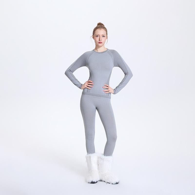 New Merino Wool Ski Clothing Underwear Set Outdoor Mountaineering Sports Breathable Perspiration Compression Warm Clothes