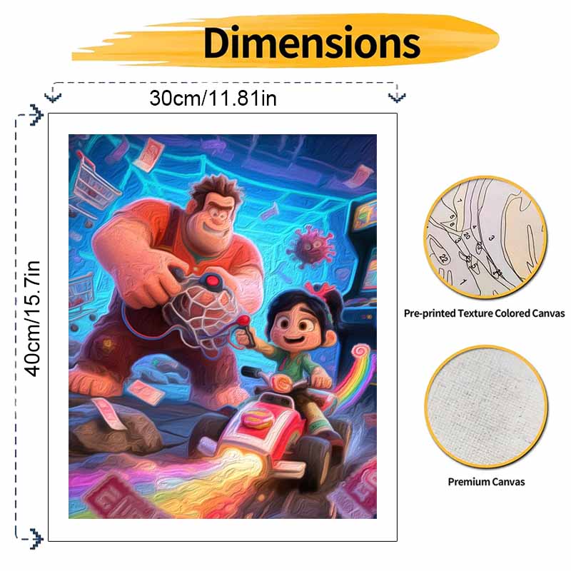 WreckIt Ralph Digital Oil Painting Art Kit Hand Painted Home Decor