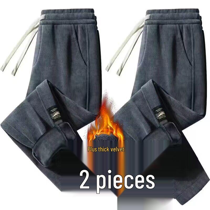 Men's Wear-Resistant Corduroy Jogger Work Pants for Autumn/Winter Construction Site Use