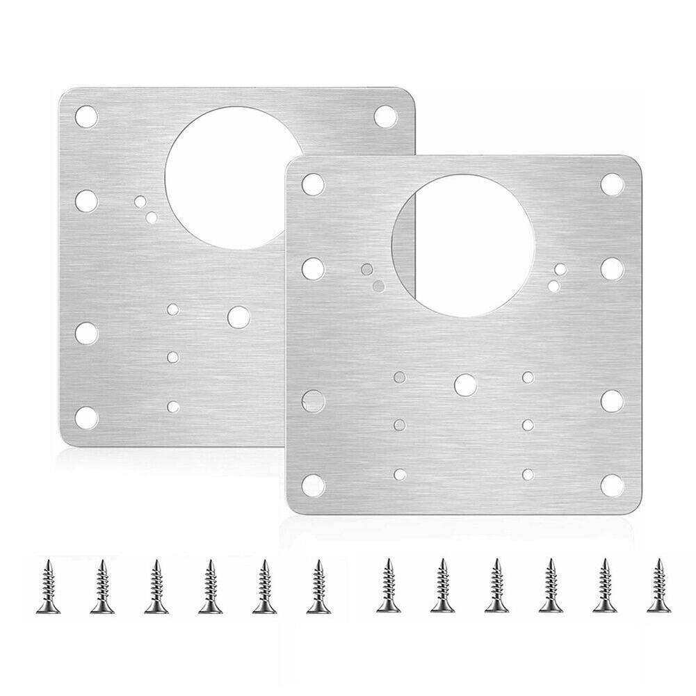 

2/4/10Pc Cabinet Hinge Repair Plate Kit Hinge Repair Cupboard Door Hinges Mounting Fixing Plates Furniture Drawer Table Hardware