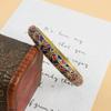 Tibetan Nepalese Bracelet Vintage Brass Inlaid Turquoise Xizang Handmade Bracelet Exotic Accessories for Men and Women
