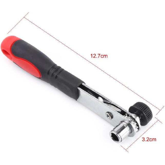 1/4" Wrench Screwdriver Ratchet Handle with Interchangeable Driver Bits and Hex Socket Ratchet Wrench Sockets Tool Sets Red+Black
